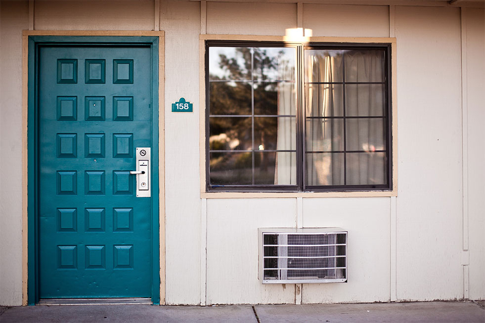 motel room entry door